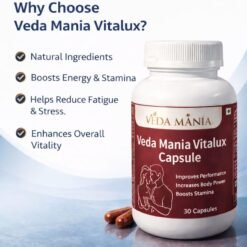Alternative view of Click to see full view Veda Mania Vitalux Capsule, Performance Enhancement and Stamina Booster Supplement, Natural Ayurvedic Formula, 30 Capsules