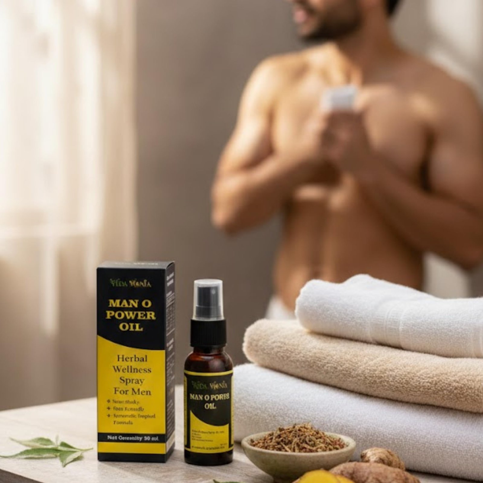 Man O Power Oil, Herbal Wellness Spray for Men, Ayurvedic Inspired Formula, Non-Sticky, 30 ml - Image 5
